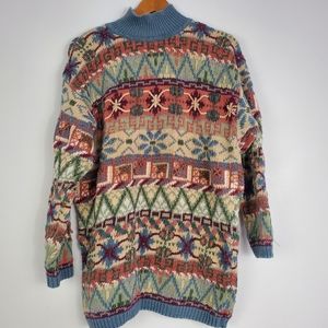 VINTAGE Cottagecore Nordic Floral Sweater